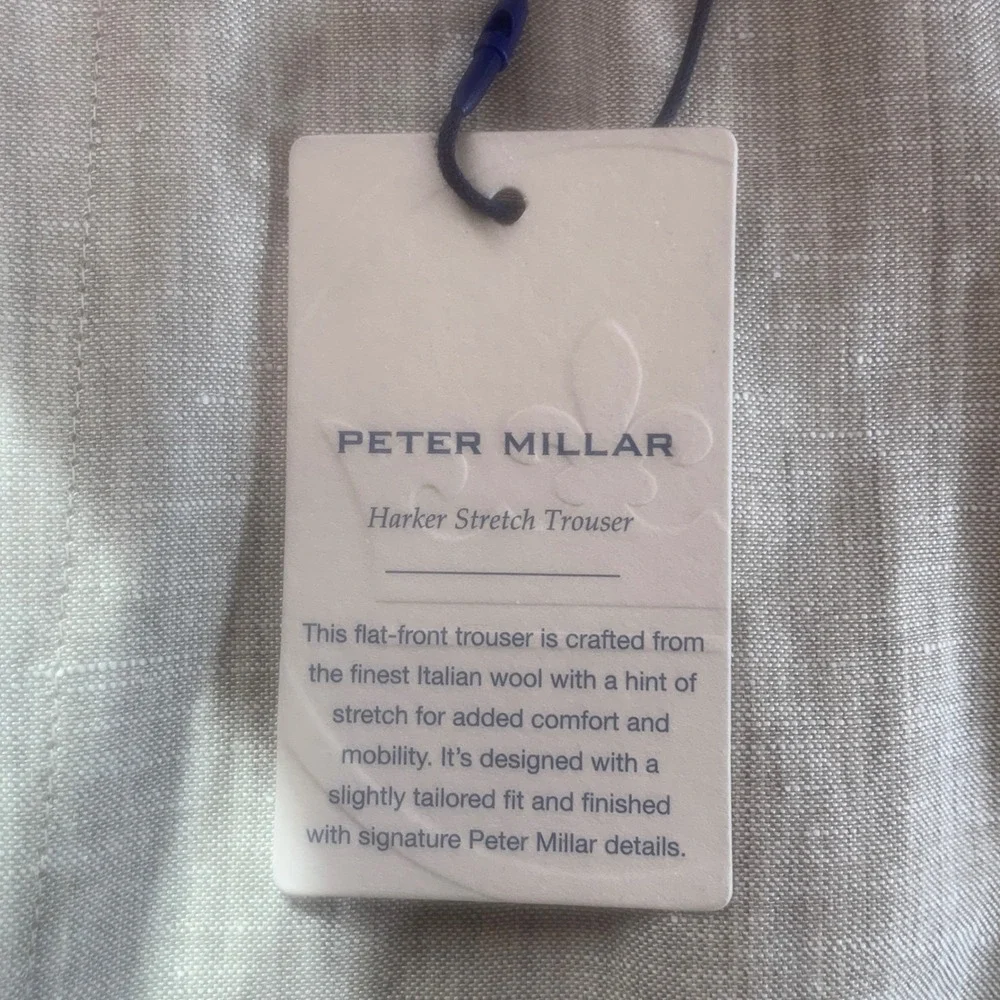 Peter Millar Harker Pant Mens 36R Beige NEW‎ Wool Linen Blend Trousers $285